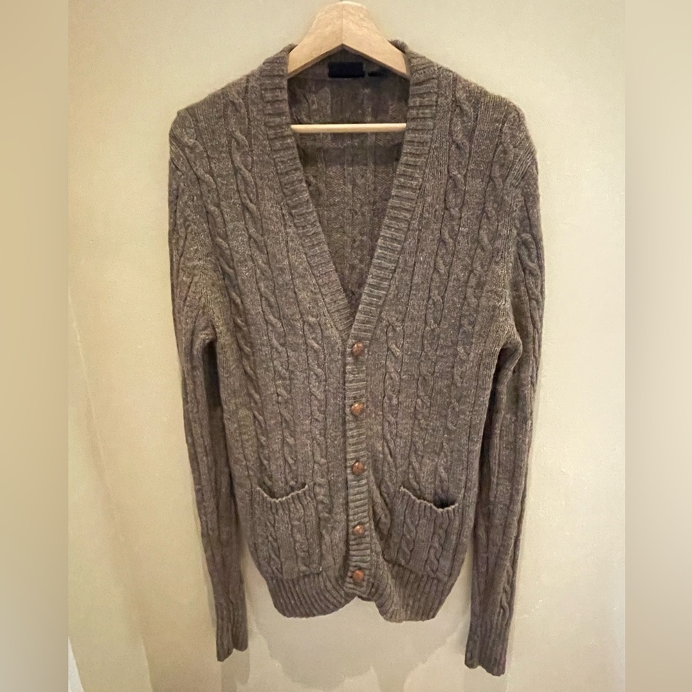 Allen Solly by CAULFIELD Vintage Virgin Wool Cardigan Sweater Unisex Size Lg
